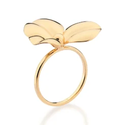 Anel Skinny Com Flor Abaulada Rommanel Ana Hickmann Banhado A Ouro 18k 513497