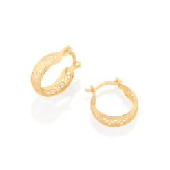 Brinco Argola Vazada Rommanel Banhado A Ouro 18k 523180