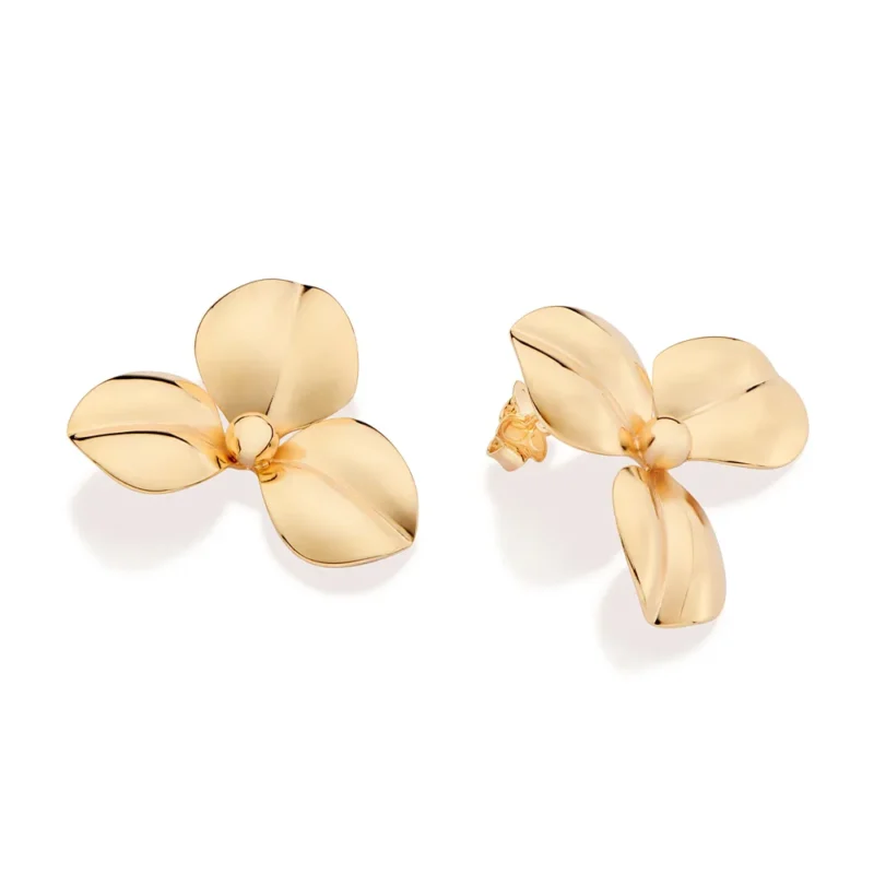 Brinco Flor Abaulada Rommanel Ana Hickmann Banhado A Ouro 18k 527361