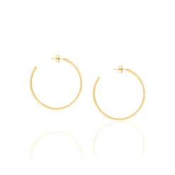 Brinco Meia Argola Rommanel Banhado A Ouro 18k 522901