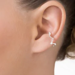 Brinco Piercing de Pressão Rommanel de Prata Maciça 925 Com Zircônias 820272