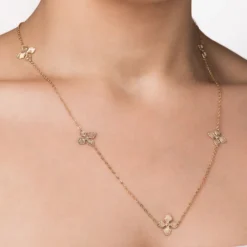 Gargantilha Flores Rommanel Ana Hickmann Banhado A Ouro 18k 532594