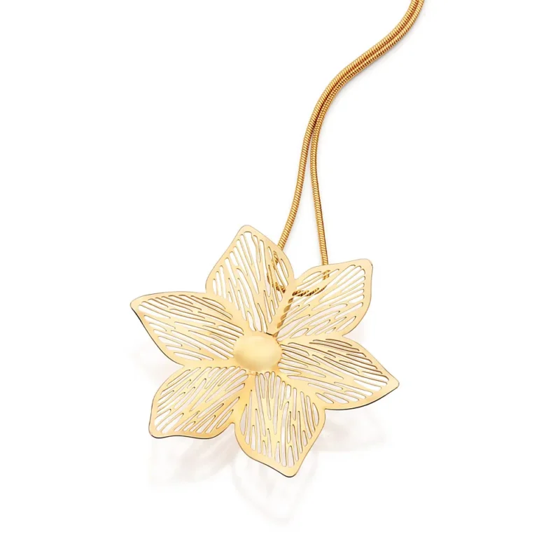 Maxi Pingente Flor Vazada Rommanel Ana Hickmann Banhado A Ouro 18k 542957