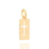 Pingente Cruz Rommanel Retangular Banhado A Ouro 18k 540004