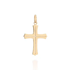 Pingente Cruz Vazado Rommanel Masculino Banhado A Ouro 18k 542952