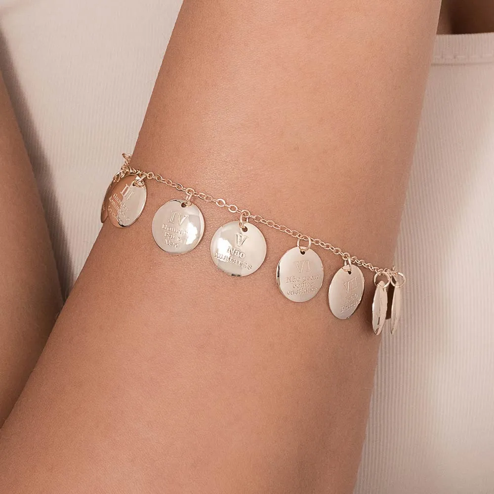 Pulseira 10 Mandamentos Rommanel Banhado A Ouro 18k 552185