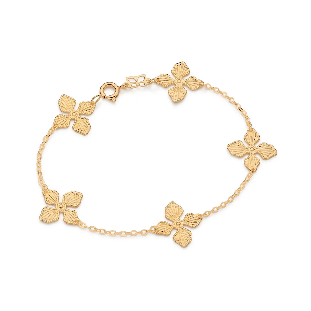 Pulseira Flores Rommanel Ana Hickmann Banhada A Ouro 18k 552208