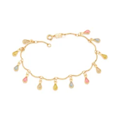 Pulseira São João Rommanel Banhada A Ouro 18k Com Cristais 552153