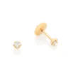 Brinco Infantil Rommanel Banhado A Ouro 18k Com Zircônias 525923