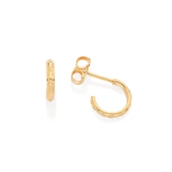 Brinco Meia Argola Pequena Rommanel Banhada A Ouro 18k 527212