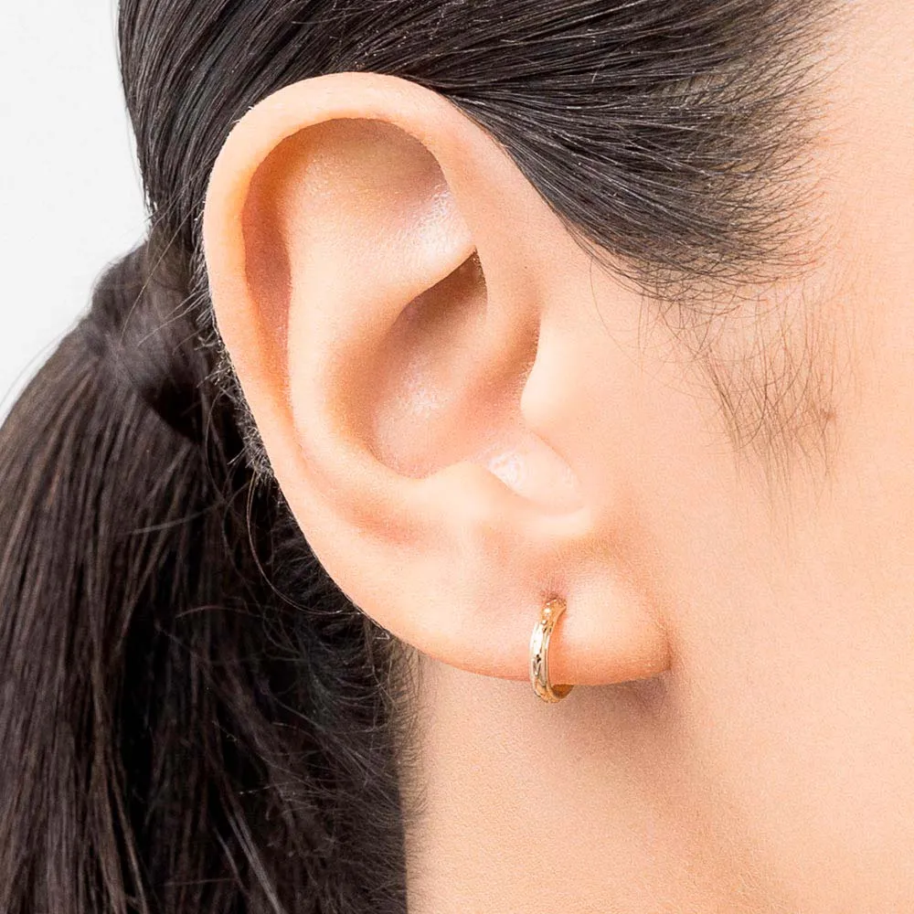 Brinco Meia Argola Pequena Rommanel Banhada A Ouro 18k 527212