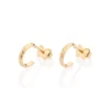 Brinco Meia Argola Pequena Rommanel Banhada A Ouro 18k 527212