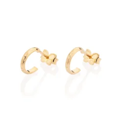 Brinco Meia Argola Pequena Rommanel Banhada A Ouro 18k 527212
