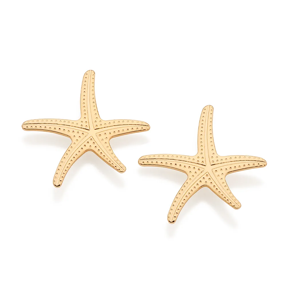 Brinco Estrela do Mar Rommanel Banhado A Ouro 18k 527609