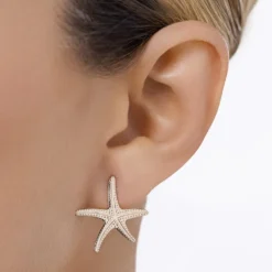 Brinco Estrela do Mar Rommanel Banhado A Ouro 18k 527609