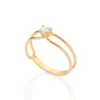 Anel Aro Duplo Rommanel Banhado A Ouro 18k Com Zircônia Coração 5136311406