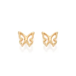 Brinco Borboleta Rommanel Vazado Banhado A Ouro 18k 527600