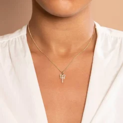 Pingente Chave Borboleta Rommanel Banhado A Ouro 18k 5423560006