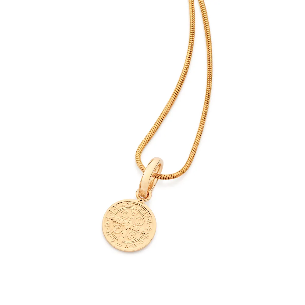 Pingente Medalha São Bento Rommanel Banhada A Ouro 18k 542868