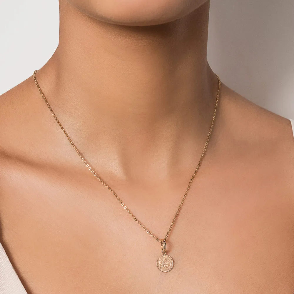 Pingente Medalha São Bento Rommanel Banhada A Ouro 18k 542868