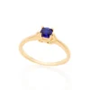 Anel Solitário Rommanel Banhado A Ouro 18k Com Cristal Azul 5125761404