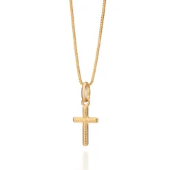 Pingente Cruz Texturizado Rommanel Banhado A Ouro 18k 543019