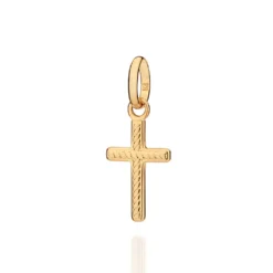 Pingente Cruz Texturizado Rommanel Banhado A Ouro 18k 543019