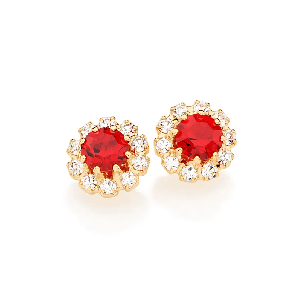 Brinco Flor Rommanel Banhado A Ouro 18k Com Cristais 5234850011
