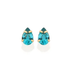 Brinco Gota Rommanel Ana Hickmann Azure Amore Banhado A Ouro 18k Zircônias