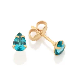 Brinco Gota Rommanel Ana Hickmann Azure Amore Banhado A Ouro 18k Zircônias