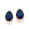 Brinco Solitário Gota Rommanel Ana Hickmann Azure Amore Banhado A Ouro 18k Cristais