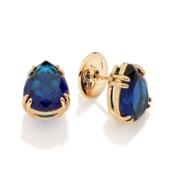 Brinco Solitário Gota Rommanel Ana Hickmann Azure Amore Banhado A Ouro 18k Cristais